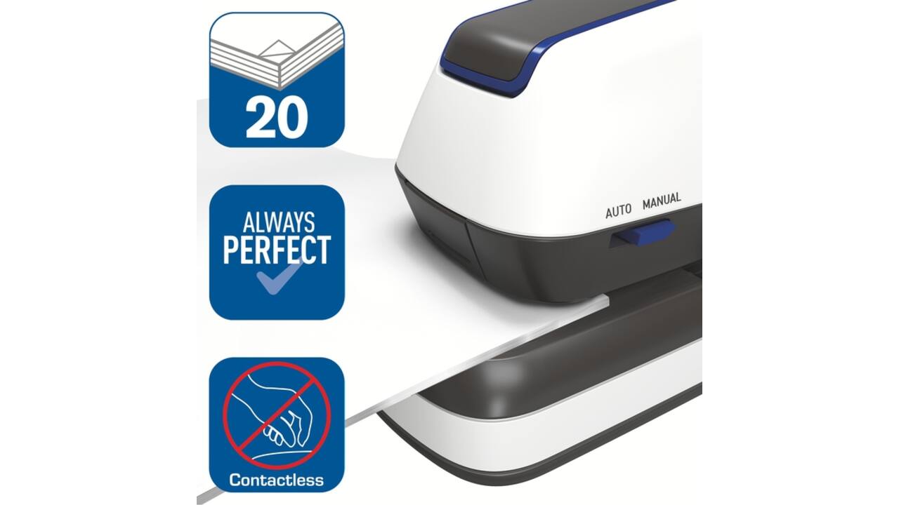 Nietmachine elektrisch Rapid Optima 20 20vel zilver/zwart