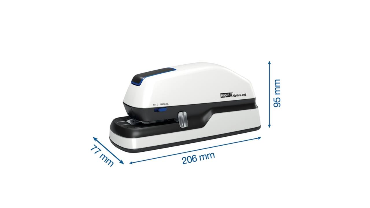 Nietmachine elektrisch Rapid Optima 20 20vel zilver/zwart