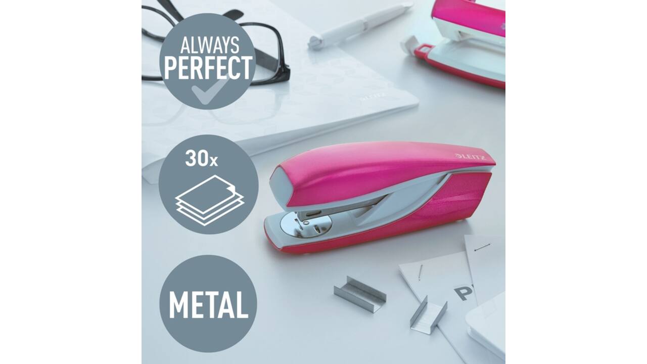 Nietmachine Leitz NeXXt Wow metaal 30 vel roze