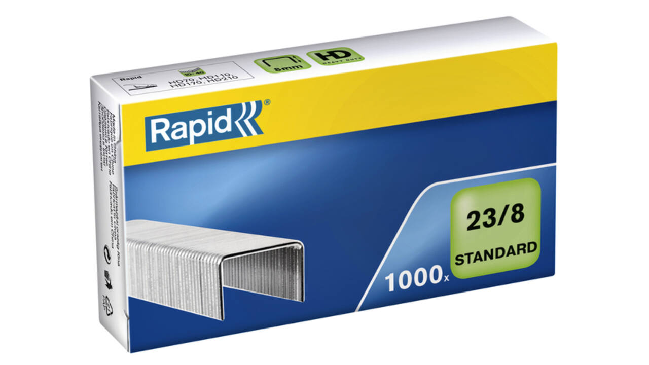 Nieten Rapid 23/8 gegalvaniseerd standaard 1000 stuks