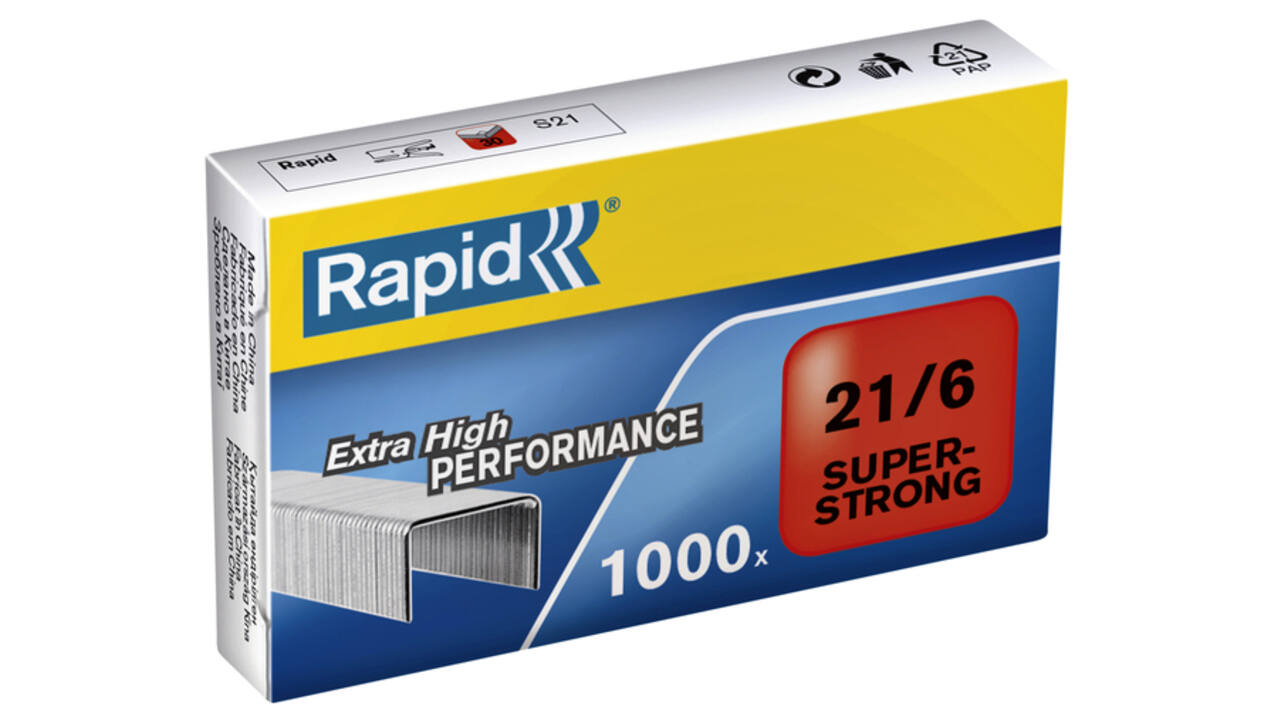 Nieten Rapid 21/6 gegalvaniseerd super strong 1000 stuks