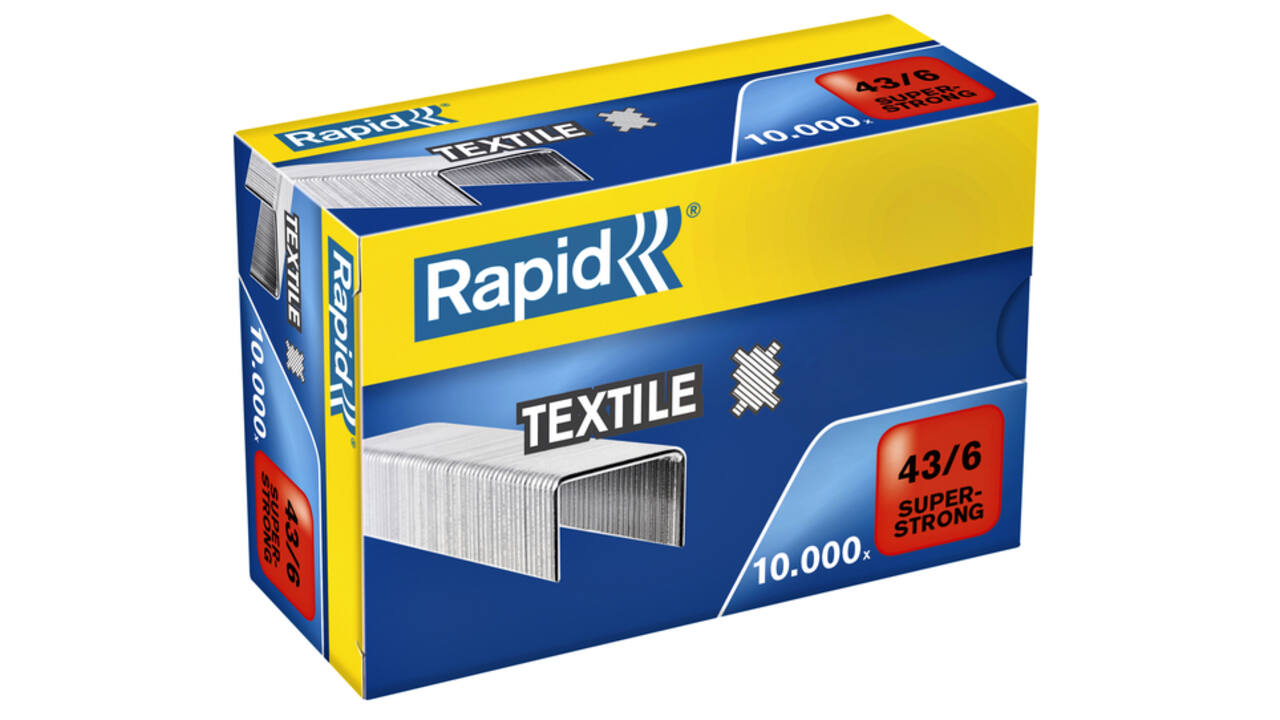 Nieten Rapid 43/6 textiel gegalvaniseerd strong 10000 stuks