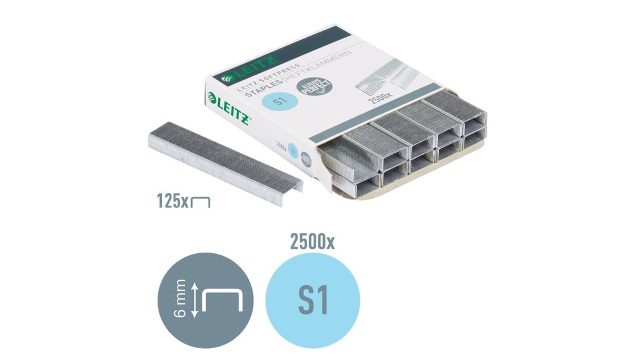 Nieten Leitz S1 Softpress verzinkt 2500 stuks