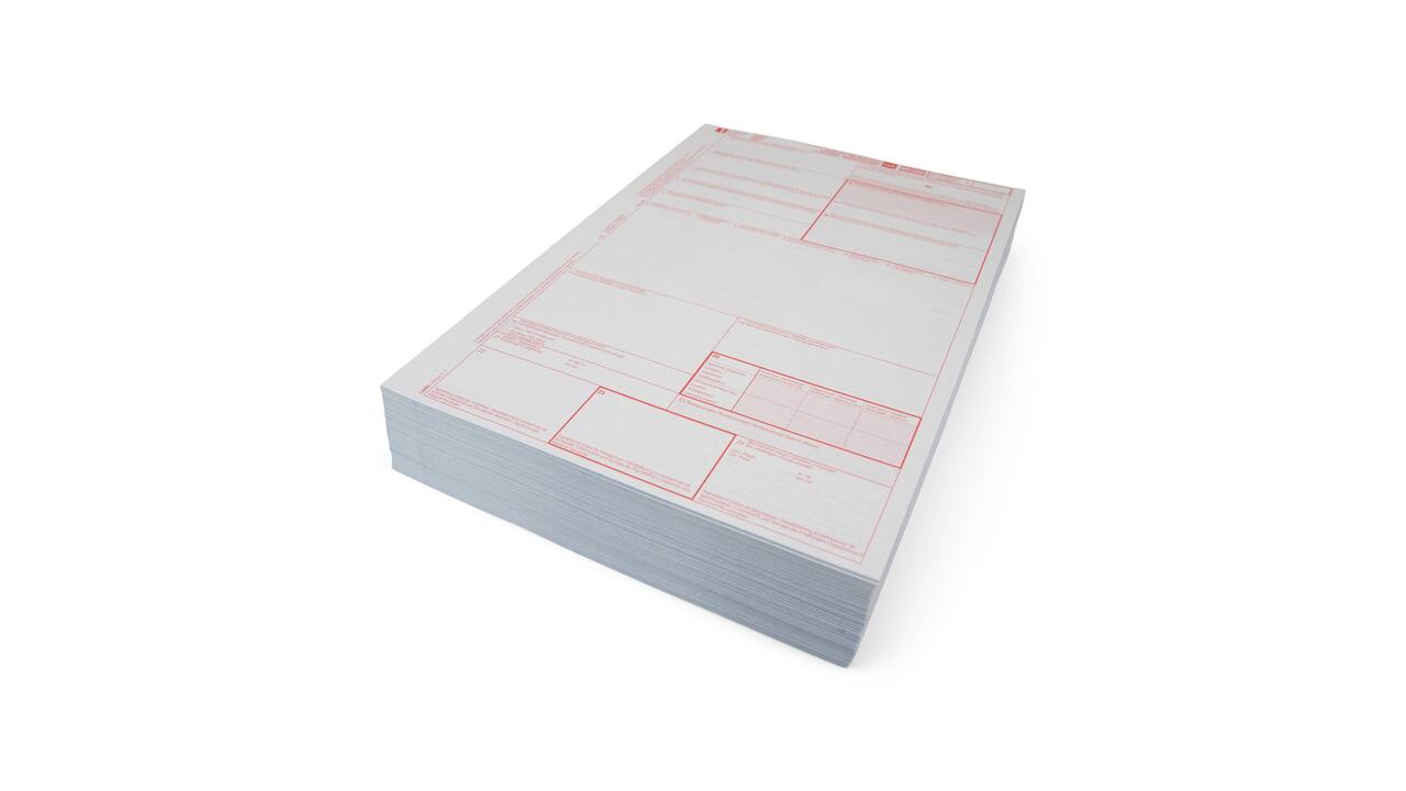 CMR/AVC vrachtbrief 4-voud, volgorde 1,2,3,4  (500st) Laserprinter sets, niet gelijmd