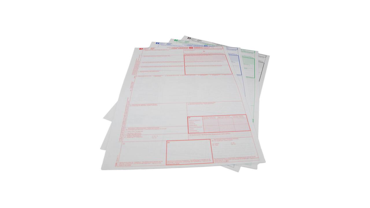CMR/AVC vrachtbrief 4-voud, volgorde 1,2,3,4  (500st) Laserprinter sets, niet gelijmd