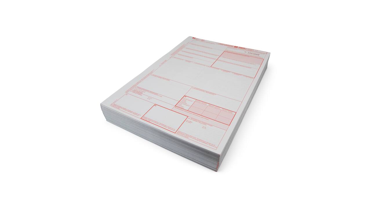 CMR/AVC vrachtbrief 4-voud, volgorde 1,2,3,4 genummerd Laserprinter sets, niet gelijmd (500st)