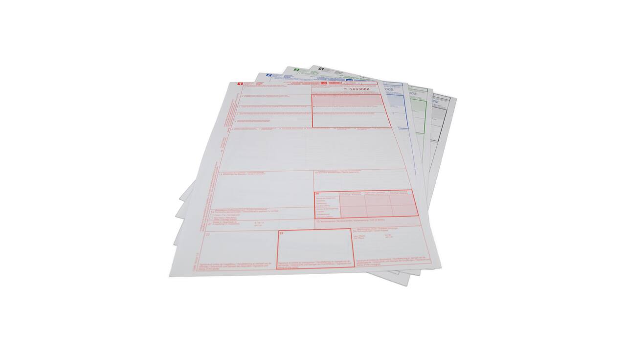 CMR/AVC vrachtbrief 4-voud, volgorde 1,2,3,4 genummerd Laserprinter sets, niet gelijmd (500st)
