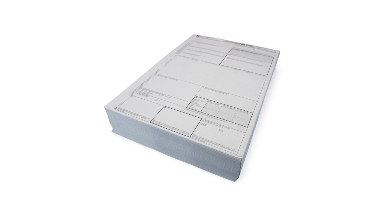 CMR/AVC vrachtbrief 4-voud, volgorde 4,3,2,1  (500st) Laserprinter sets, niet gelijmd
