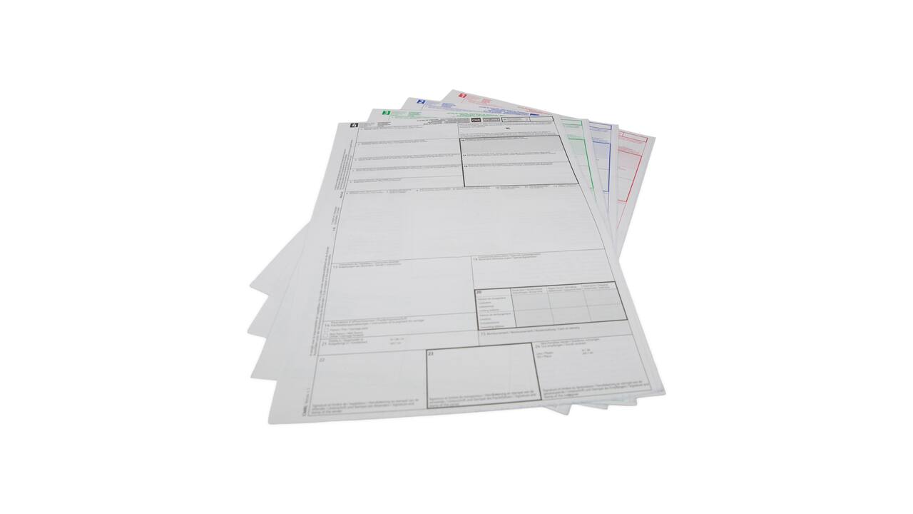 CMR/AVC vrachtbrief 4-voud, volgorde 4,3,2,1  (500st) Laserprinter sets, niet gelijmd
