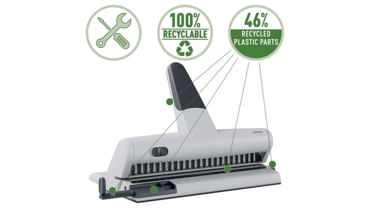 Perforator Leitz 5115 heavy duty 23 gaats zilver