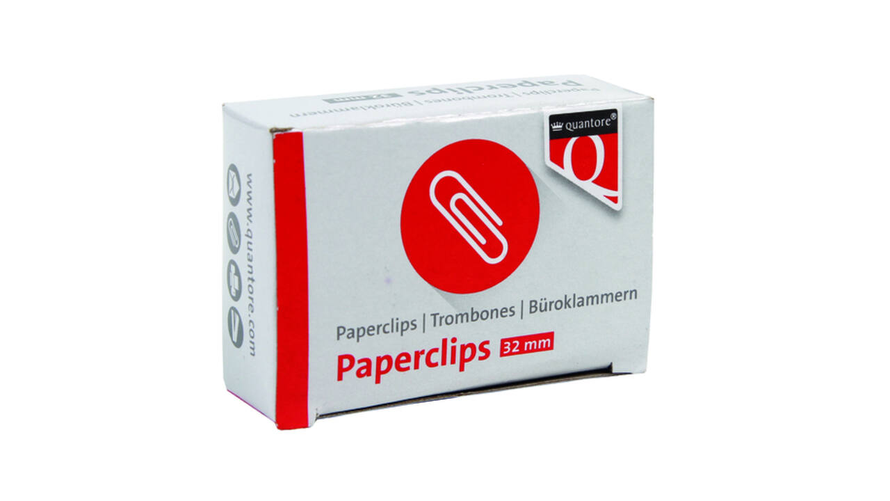 Paperclip Quantore R2 32mm kort 100 stuks