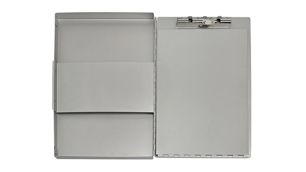 Klembordkoffer MAUL Assist A4 staand zijopening aluminium