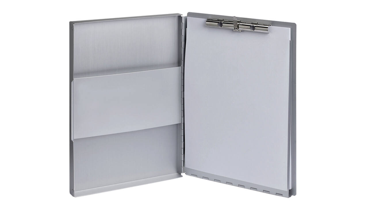 Klembordkoffer MAUL Assist A4 staand zijopening aluminium