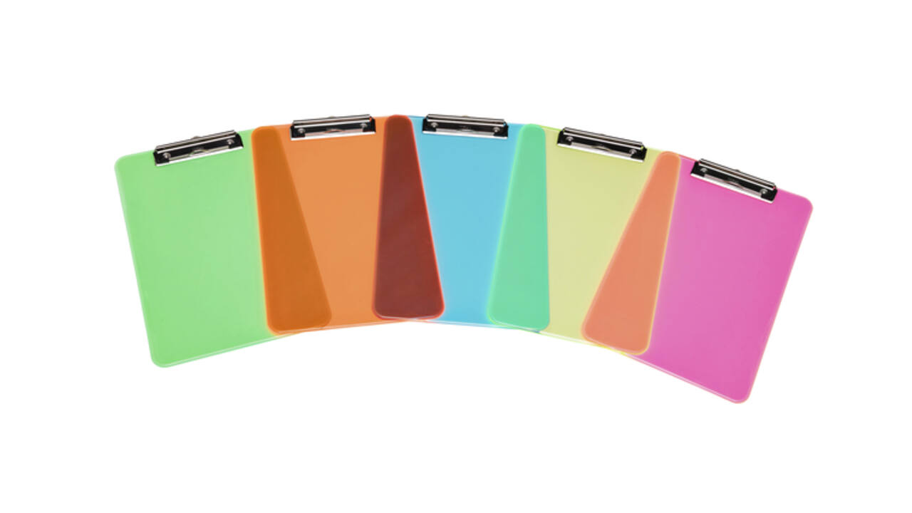 Klembord MAUL A4 staand transparant PS neon roze