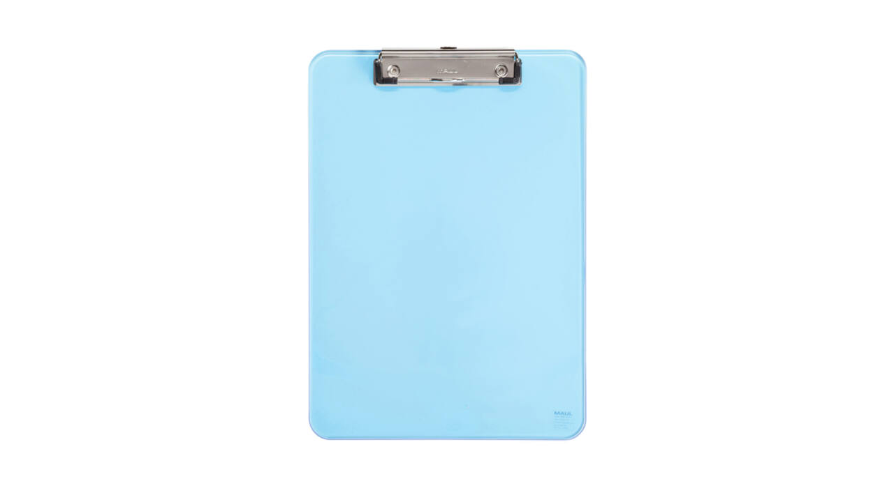 Klembord MAUL A4 staand transparant PS neon blauw