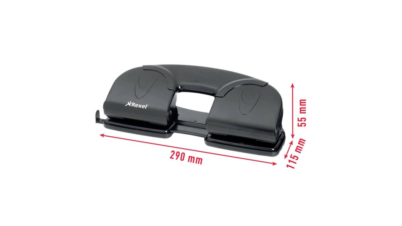 Perforator Rexel V412 4-gaats 12 vel zwart