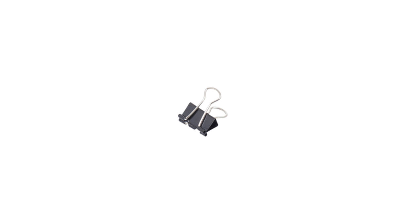 Papierklem MAUL 213 foldback 13mm zwart 12 stuks