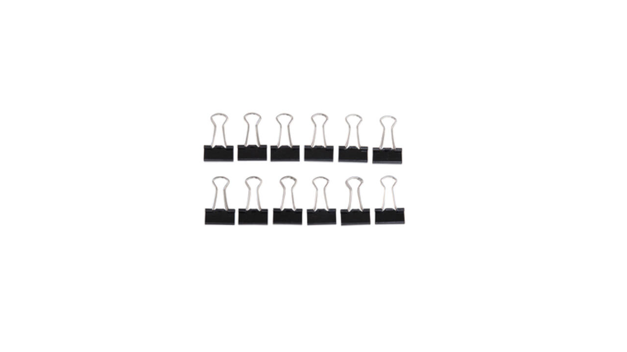 Papierklem MAUL 213 foldback 13mm zwart 12 stuks
