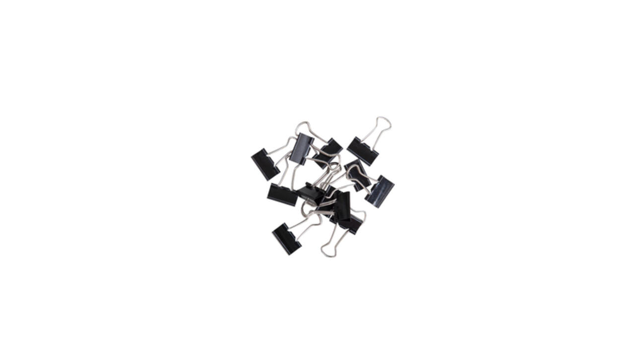 Papierklem MAUL 213 foldback 13mm zwart 12 stuks