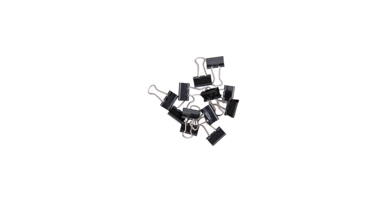 Papierklem MAUL 213 foldback 16mm zwart 12 stuks