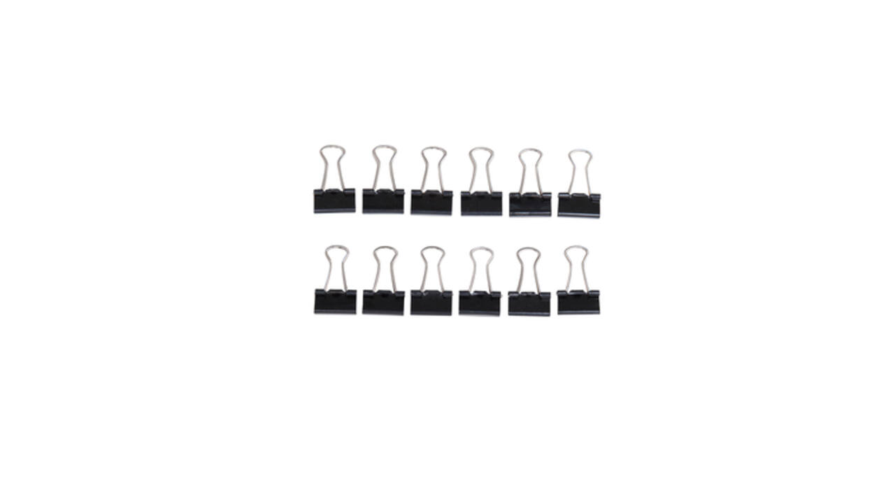 Papierklem MAUL 213 foldback 16mm zwart 12 stuks