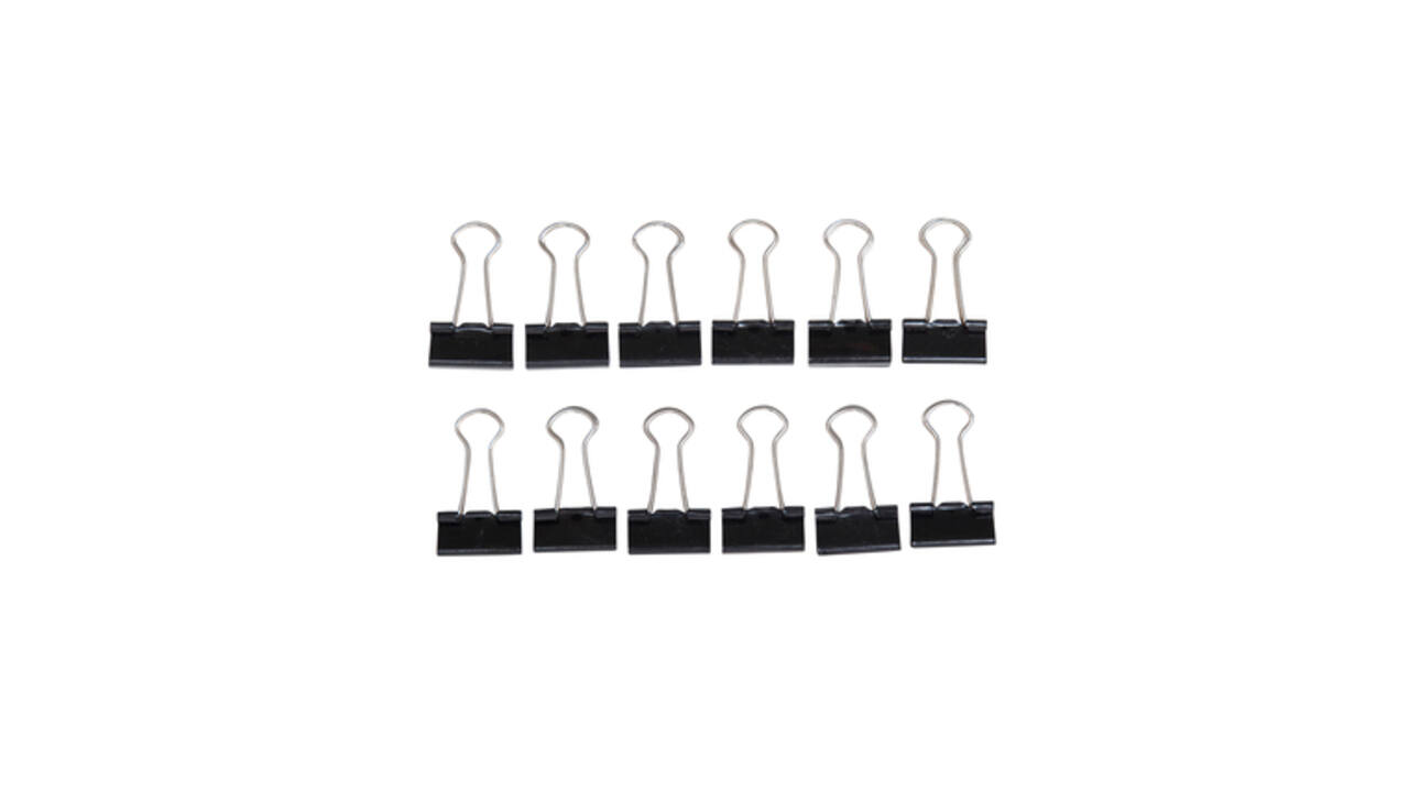 Papierklem MAUL 213 foldback 19mm zwart 12 stuks