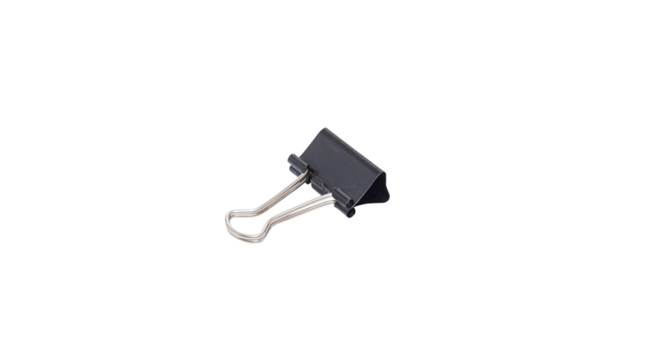 Papierklem MAUL 213 Foldback 25mm zwart 12 stuks