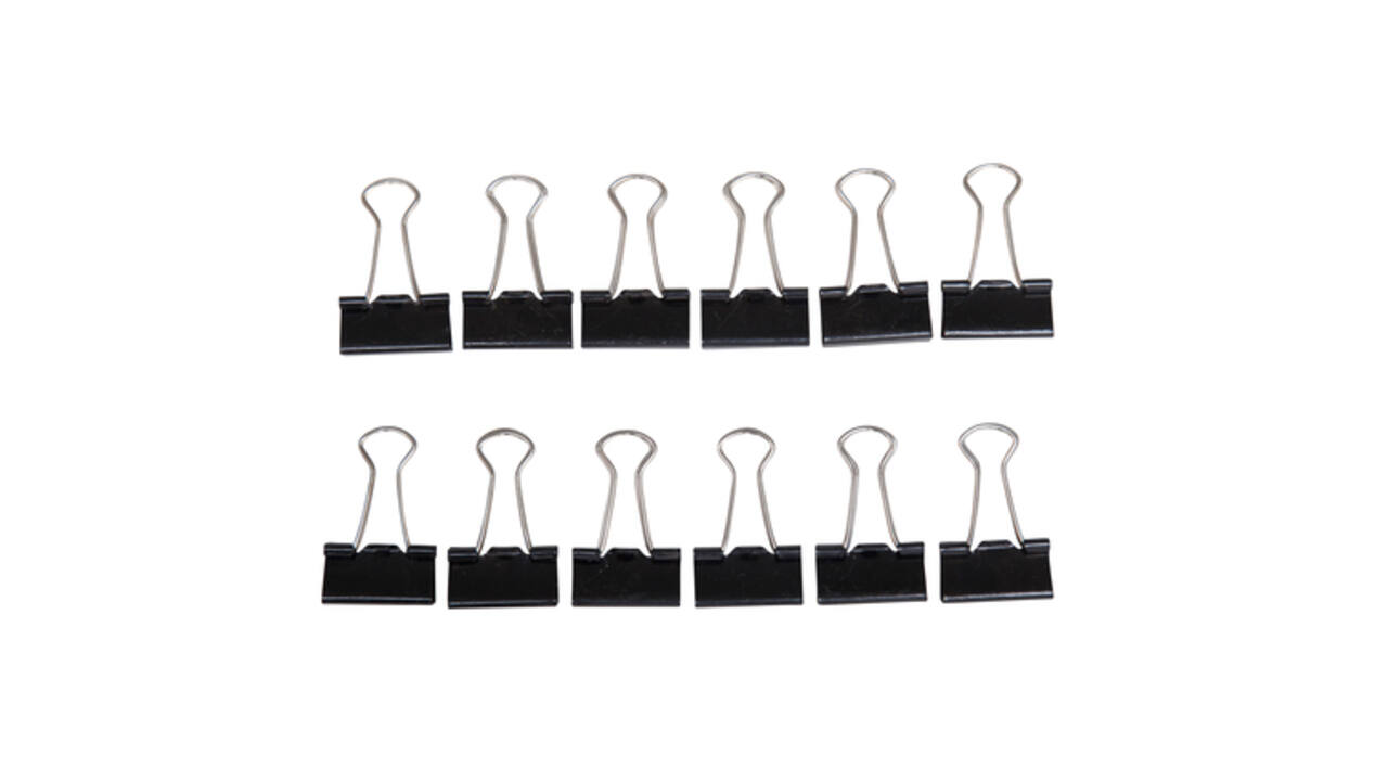 Papierklem MAUL 213 Foldback 25mm zwart 12 stuks