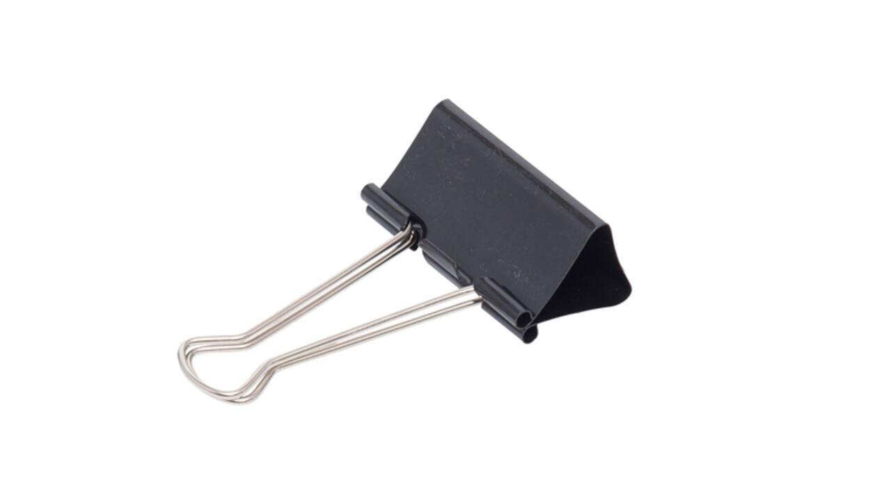 Papierklem MAUL 213 foldback 50mm zwart 12 stuks
