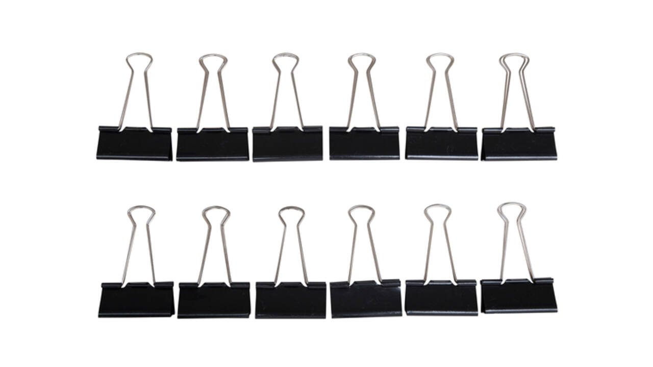 Papierklem MAUL 213 foldback 50mm zwart 12 stuks