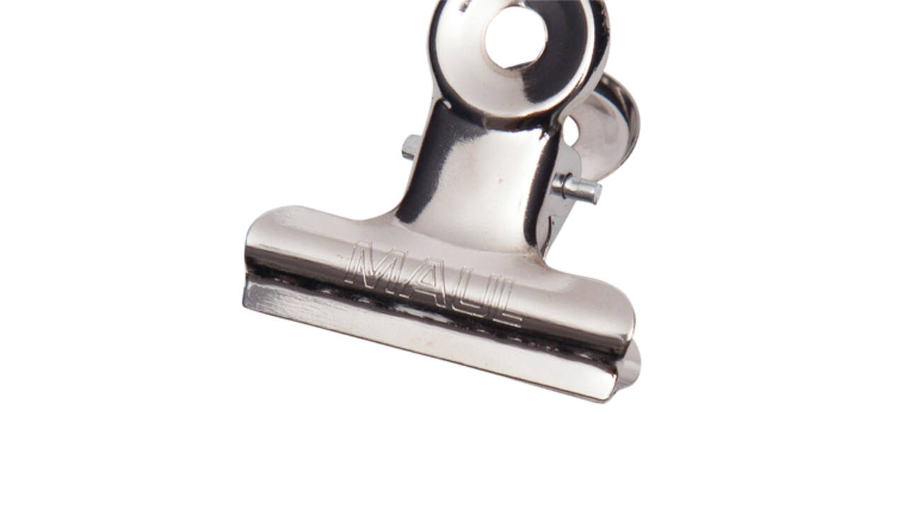 Papierklem MAUL Bulldog 30mm capaciteit 10mm zilver 10 stuks