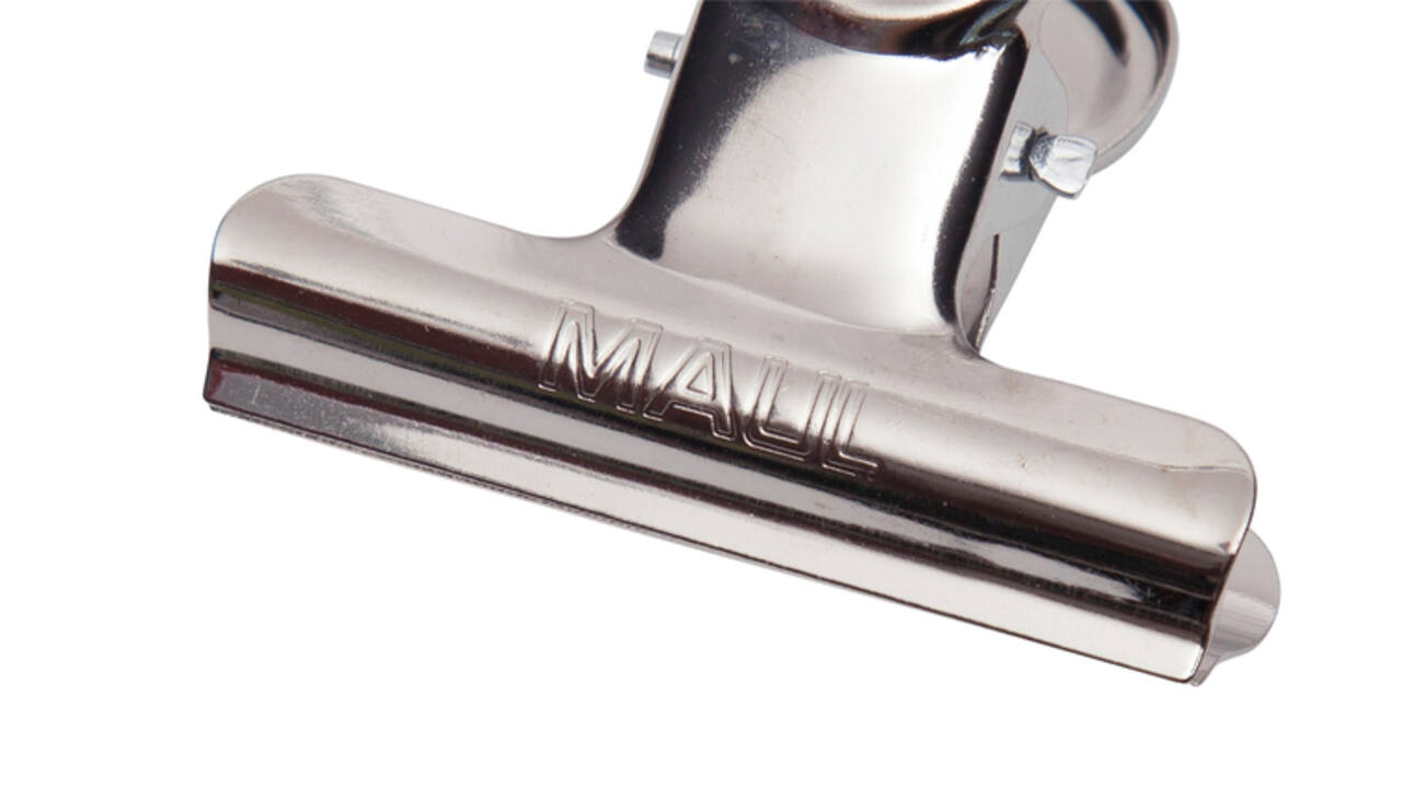 Papierklem MAUL Bulldog 50mm capaciteit 20mm zilver 10 stuks