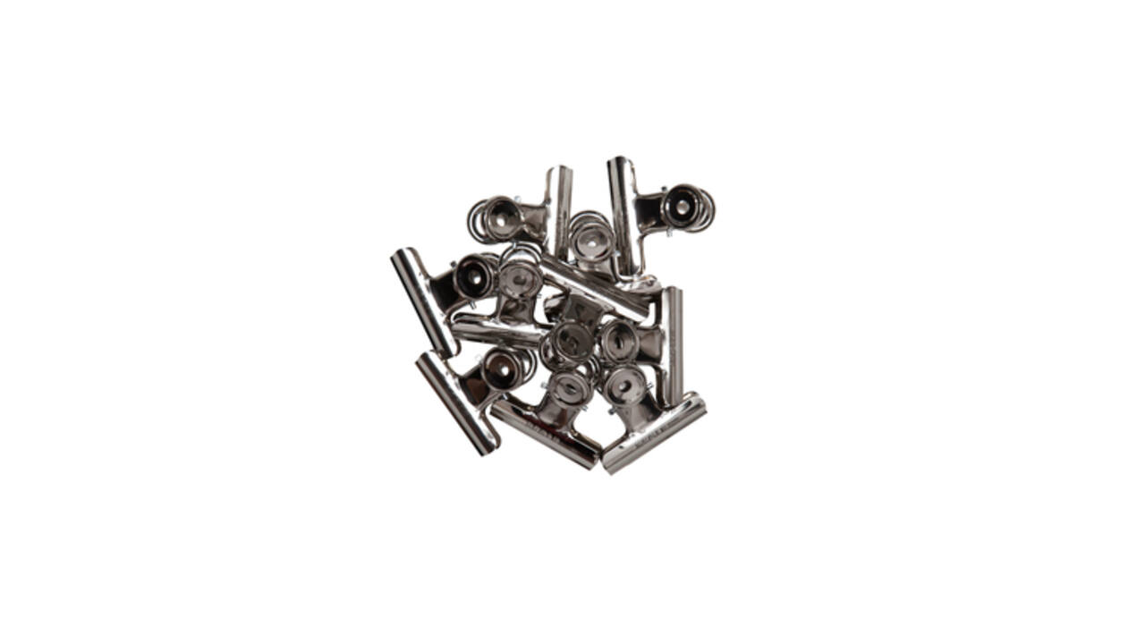 Papierklem MAUL Bulldog 50mm capaciteit 20mm zilver 10 stuks