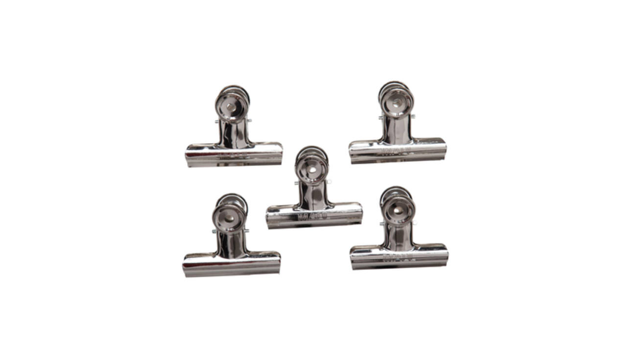 Papierklem MAUL Bulldog 70mm capaciteit 40mm zilver 5 stuks