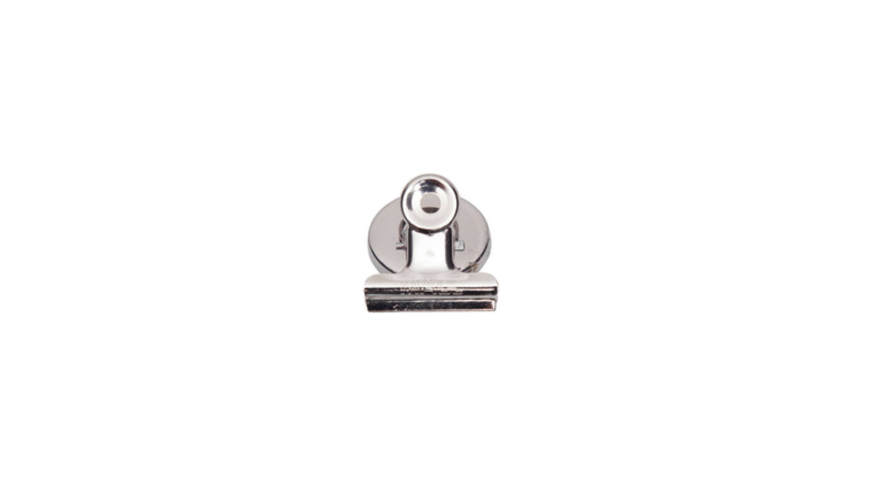 Papierklem MAUL Bulldog met magneet 30mm zilver 2 stuks
