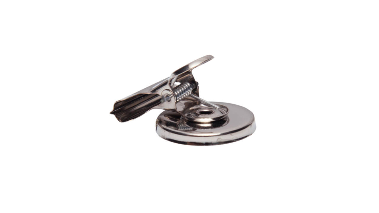 Papierklem MAUL Bulldog met magneet 30mm zilver 2 stuks