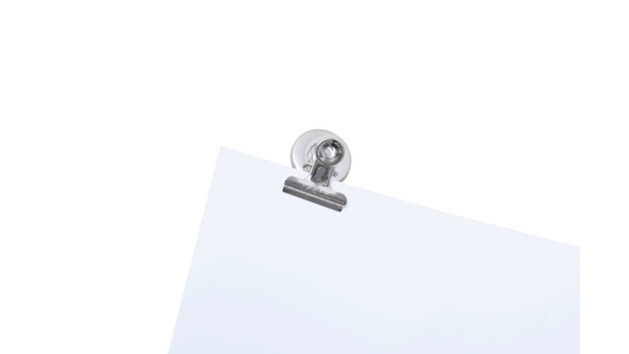 Papierklem MAUL Bulldog met magneet 30mm zilver 2 stuks
