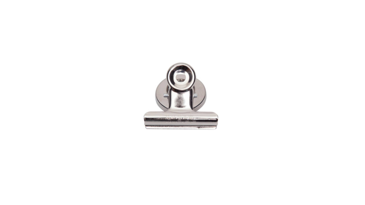 Papierklem MAUL Bulldog met magneet 40mm zilver 2 stuks
