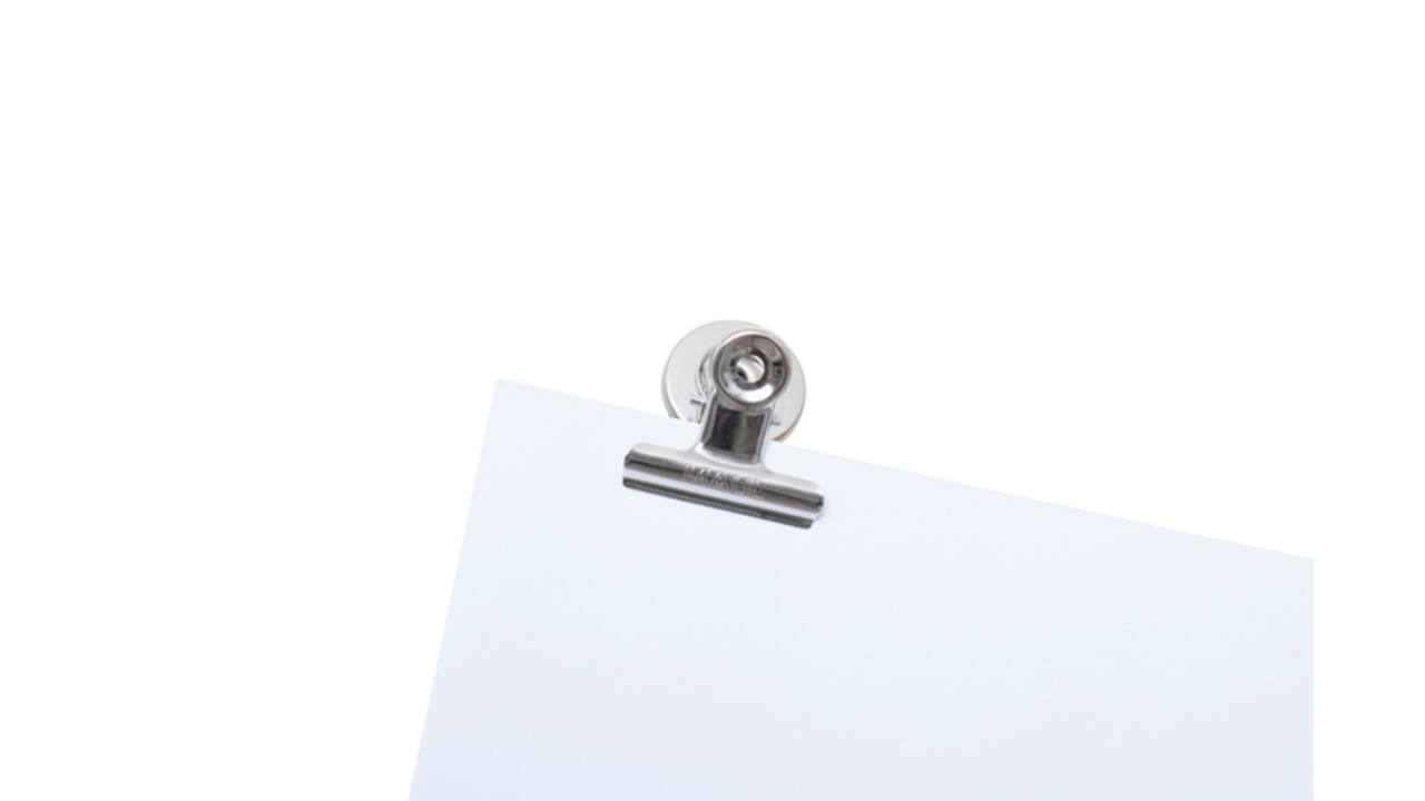Papierklem MAUL Bulldog met magneet 40mm zilver 2 stuks
