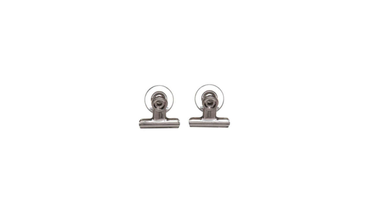 Papierklem MAUL Bulldog met magneet 40mm zilver 2 stuks