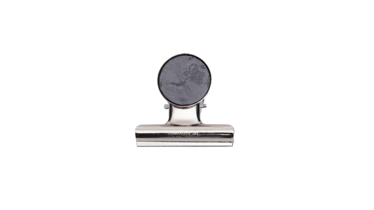 Papierklem MAUL Bulldog met magneet 52mm zilver 2 stuks