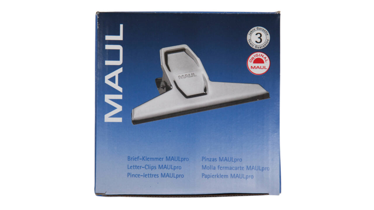 Papierklem MAUL Pro 125mm capaciteit 30mm zilver