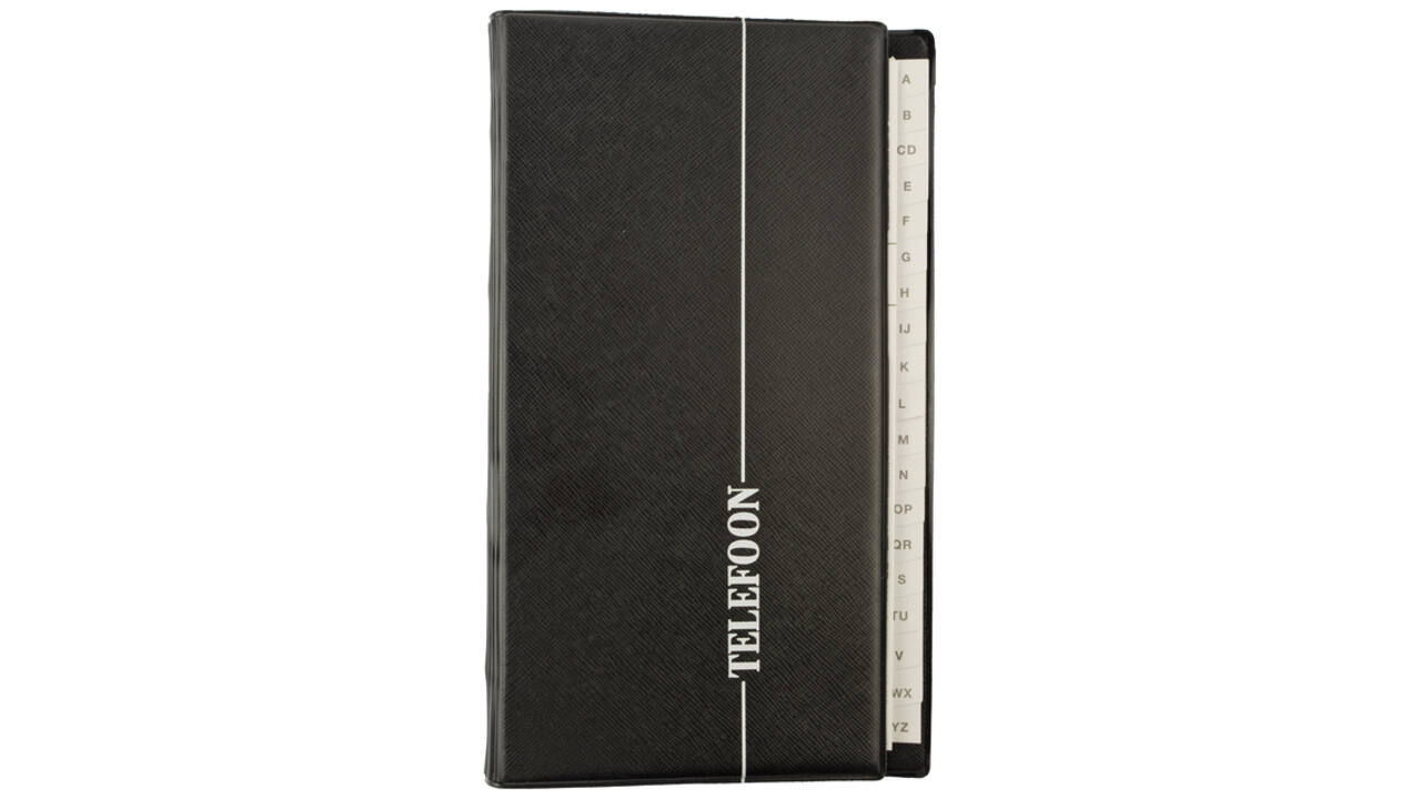 Telefoonalbum Kangaro 215x130mm A-Z 4-rings zwart