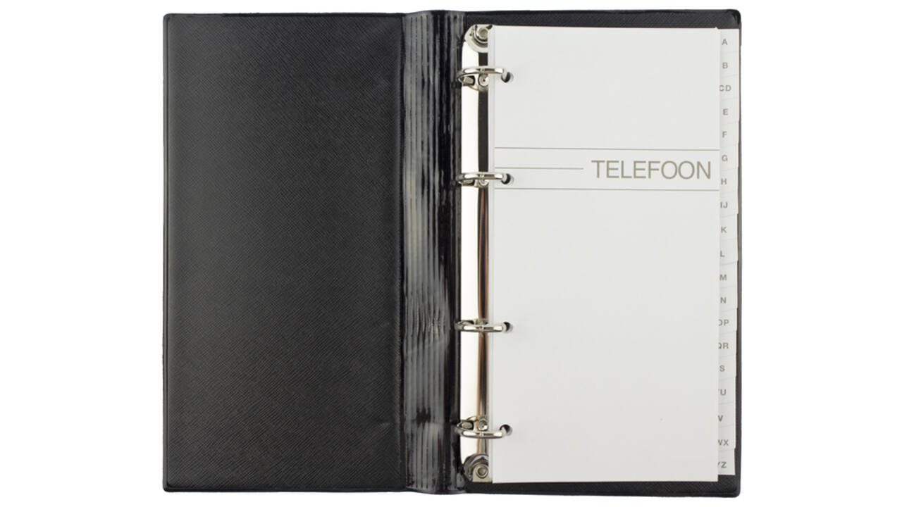 Telefoonalbum Kangaro 215x130mm A-Z 4-rings zwart