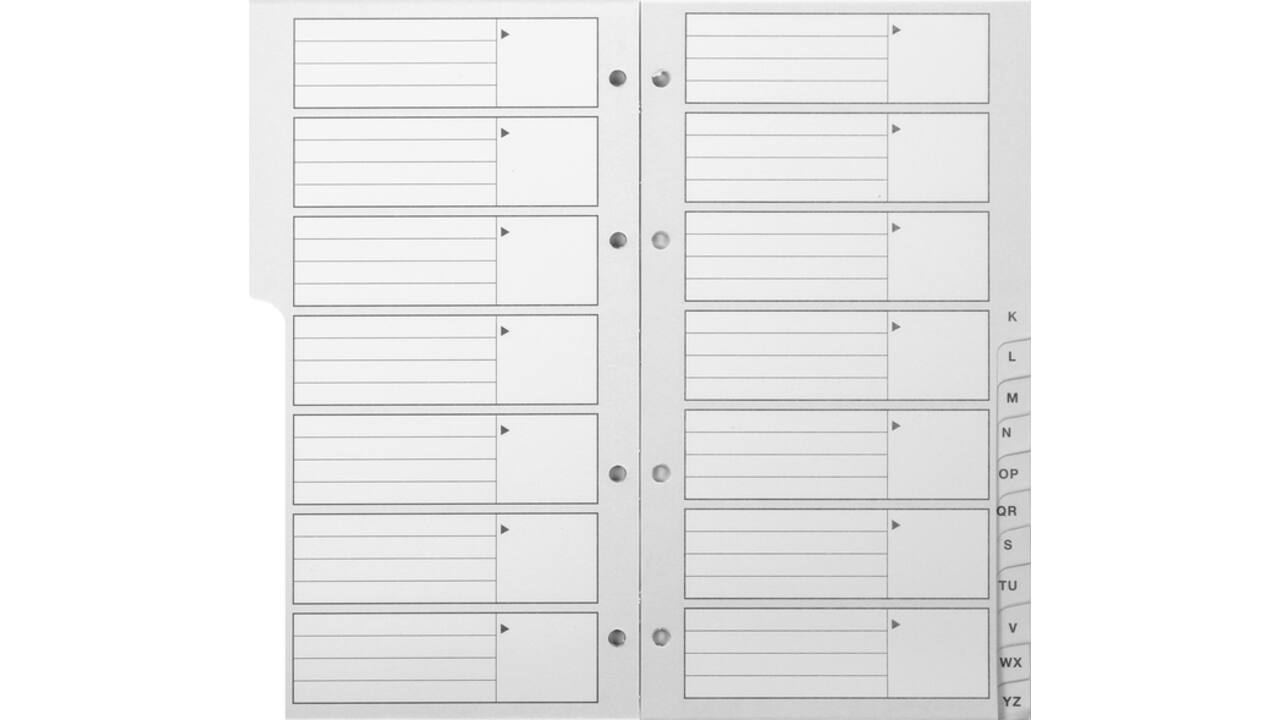 Telefoonregister navulling Kangaro A-Z 200x100mm 4-rings
