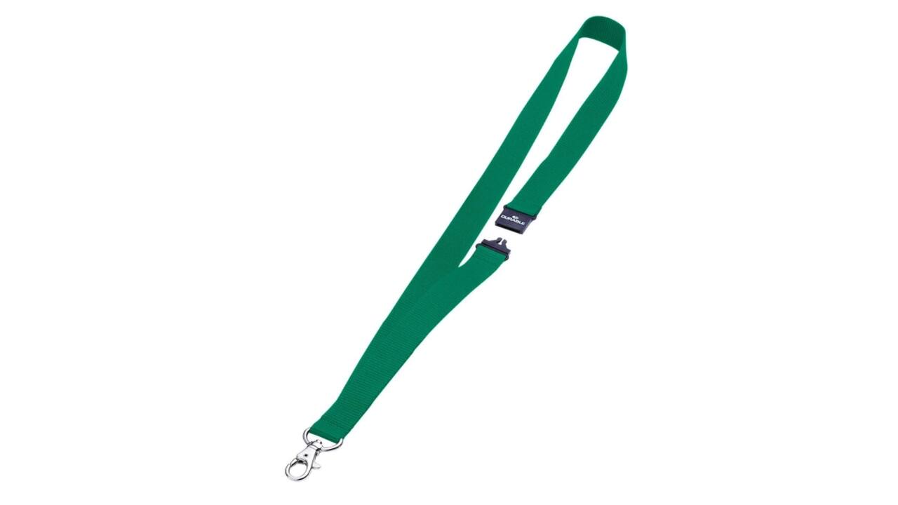 Textielkoord Durable 8137 met karabijnhaak groen