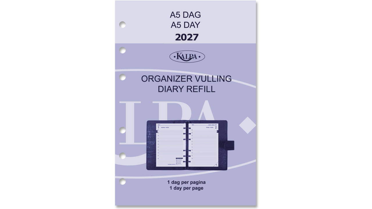 Agendavulling 2027 Kalpa A5 1dag/1pagina