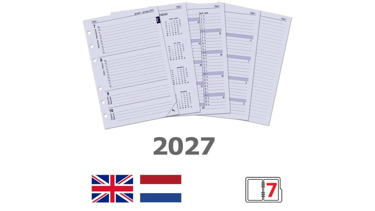 Agendavulling 2027 Kalpa A5 7dagen/2pagina's