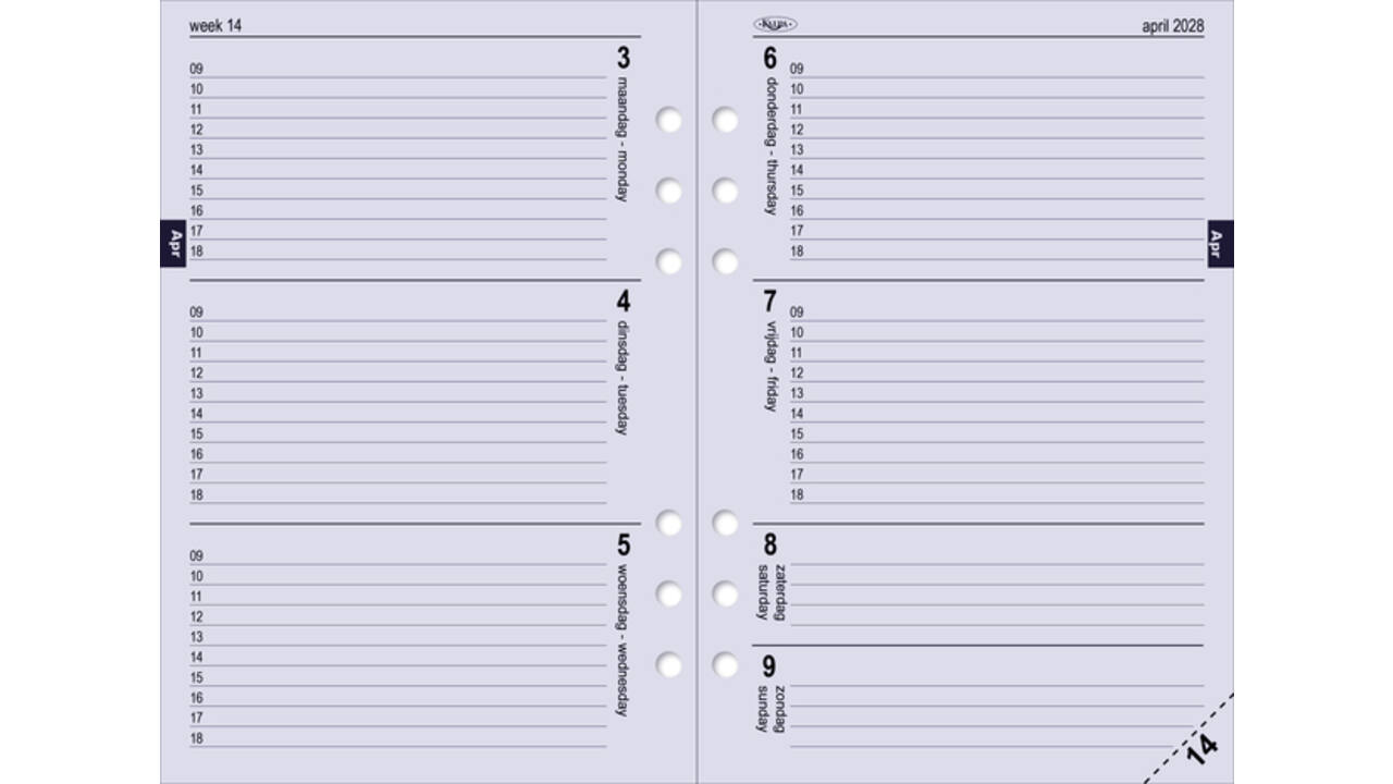 Organizer Kalpa Clipbook A5 inclusief agenda 2026-2027 7dagen/2pagina's nerf zwart