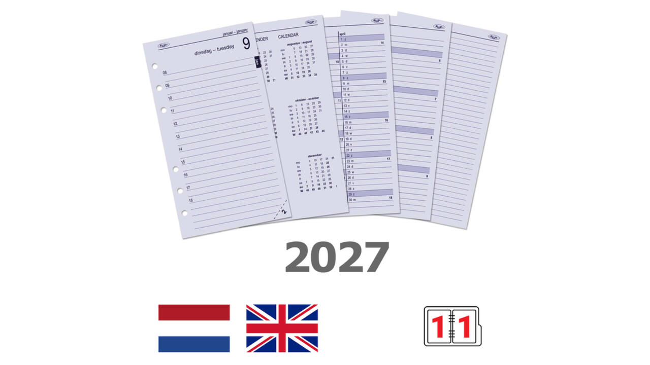 Agendavulling 2027 Kalpa Personal 1dag/1pagina